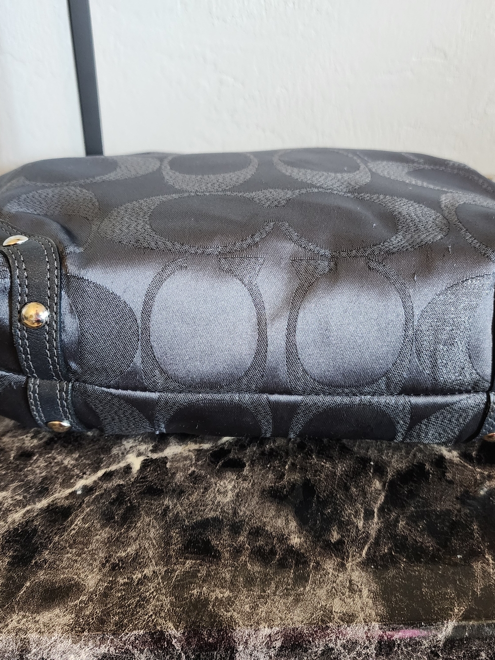 Coach Carly In Shimmering Gray With Silver Hardware - Picture 7 of 14